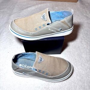 Columbia PFG Omni Grip BY1095-227 Beige Casual Shoes Sneakers boys Size 4